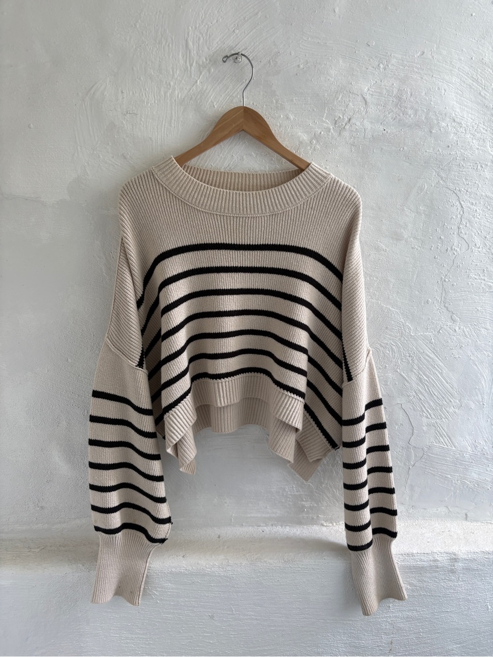 Free People Stripe Easy Street Crop Sweater